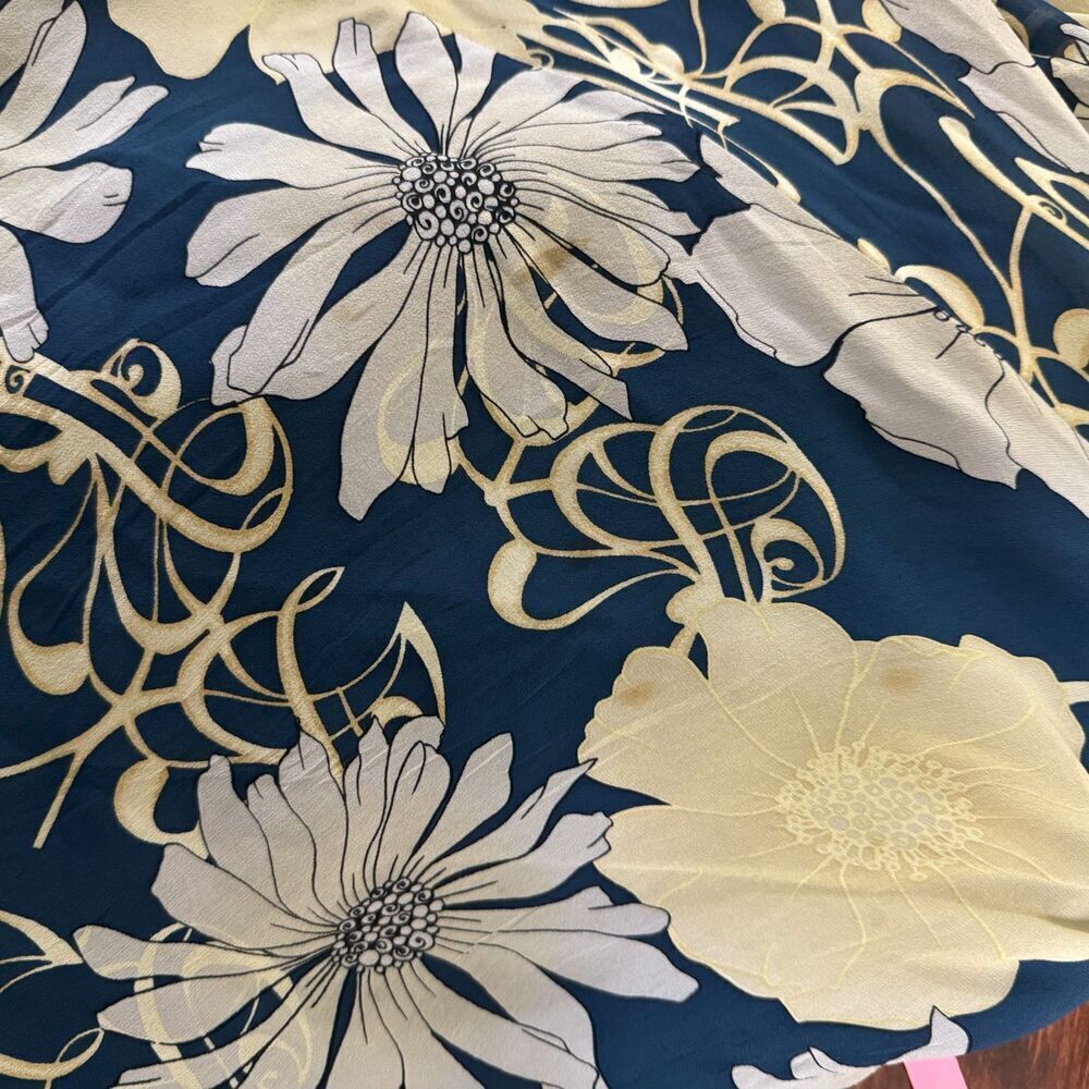 BCBG Y2k Silk Floral Babydoll Halter Maxi Dress Size 4 Bow Whimsy Fairy Bow - Picture 11 of 11